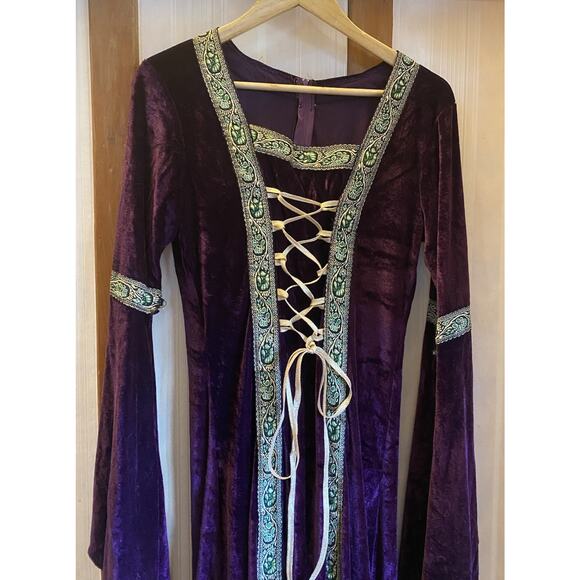 Madigal Wizard Sleeve Renaissance Mid Evil Long Dress Women’s 6, S-M - Picture 3 of 11